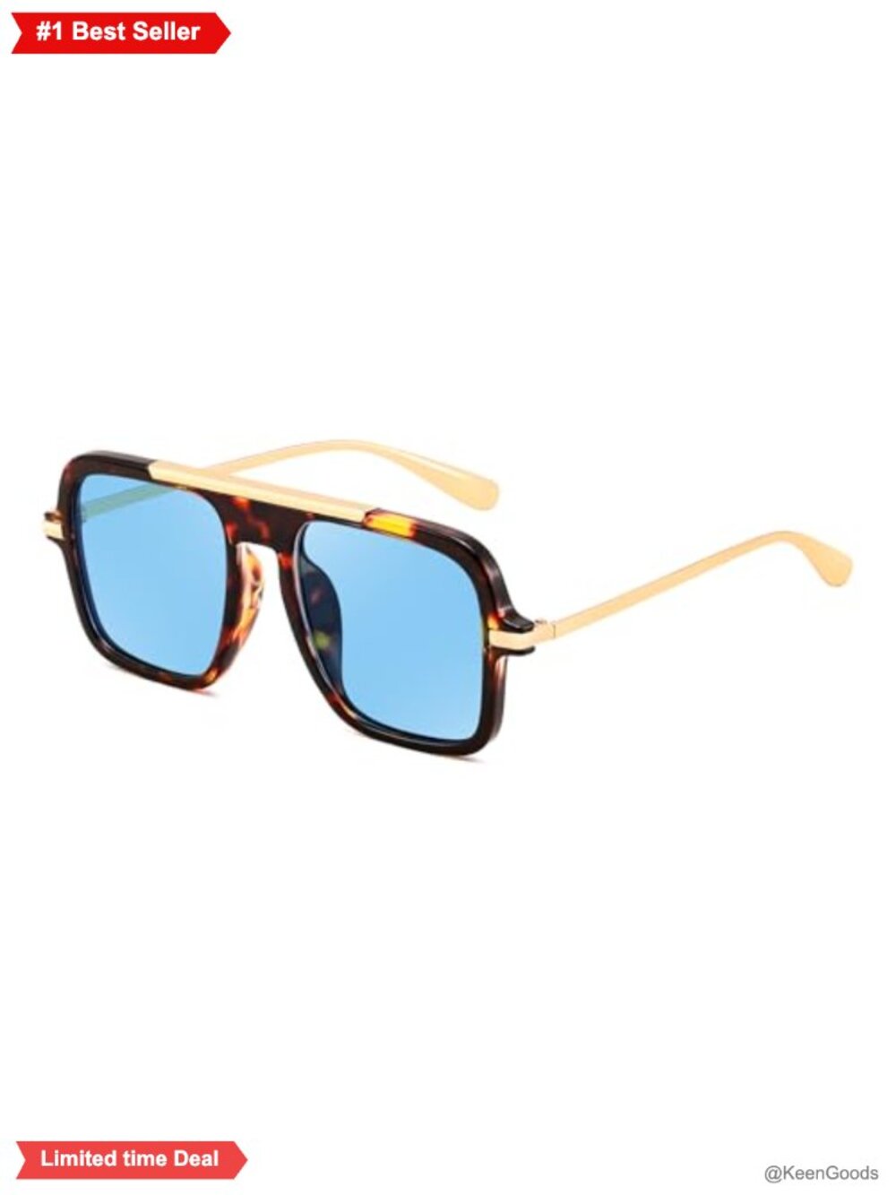 Retro Square Aviator Sunglasses UV400 Gradient Lens PC Frame
